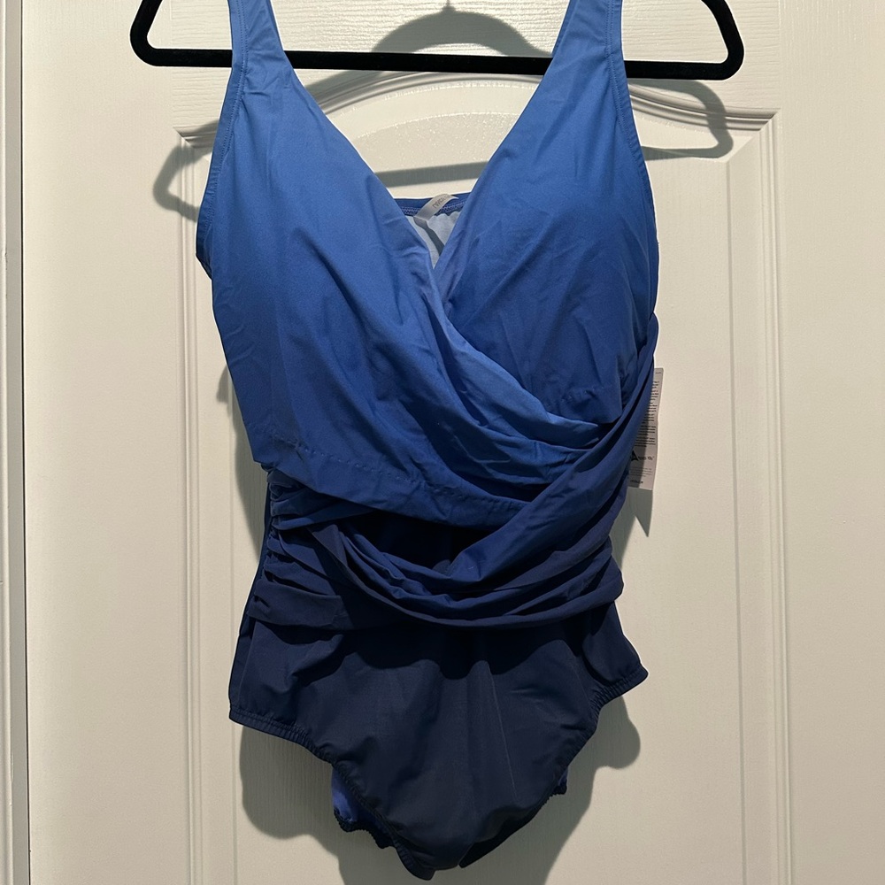 Lands' End Blue One-Piece Swimsuit